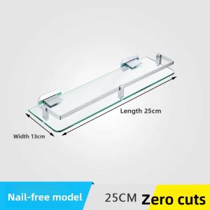 SINAIER | No-Drill Bathroom Mirror Shelf Glass Wash Basin Tray