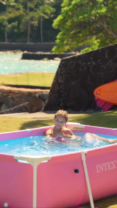 INTEX® 28266 Pink Rectangular Frame Pool (2.2m x 1.5m x 0.6m) Ages 6+