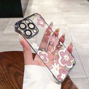 SHUXIE | Ốp Lưng Trong Suốt Mỏng Hoa Dầu Cho iPhone 16promax 15pro 14 13 12 11