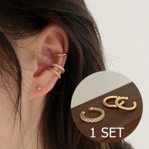 Simple Round Wrap Earrings 925 Silver Cartilage Ear Clip No Pierce Cartilage Earrings Ear Cuff