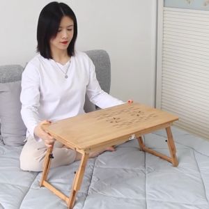 Bàn Gỗ Kê Máy Tính Bamboo Premium Cooker Sun Valley II Tích Hợp Quạt Tản Nhiệt Và Ngăn Để Đồ