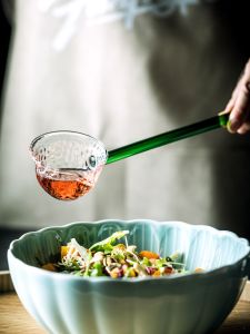 Food Grade Long Handle Glass Spoon High Borosilicate Duckbill Oil Spoon Kitchen Cooking Utensil Soup Spoon Home Use