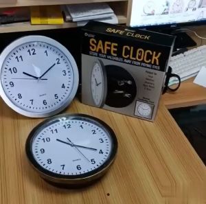 Vintage Security Watch Clock Wall Hanging Pointer Cash Secret Jewelry Safety Box