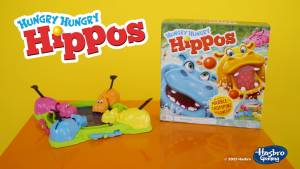 Authentic Hasbro Gaming Hungry Hungry Hippos Game for Preschoolers | With Instant Marble Relaunch Easy Set-Up & Storage
