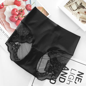 กางเกงขาสั้นสีขาวเอวสูงเซ็กซี่ด้วยเส้นผ้าไหมใสขนาดใหญ่สําหรับผู้หญิงวัยรุ่น สไตล์กางเกงในสีสันบริสุทธิ์