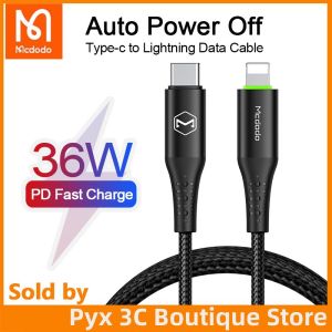 Mcdodo USB C for IPhone Lightning Data cable Auto Power Off Fast Charge Cable Type C to For Lightning 36W 3A Charger Data USB C to For iPhone 8 /8 Plus/ X / XR / XS /XS Max / 11 /12/13/14 pro max Macbook IPad Pro iphone 14 pro max PD ISO 16 Cable