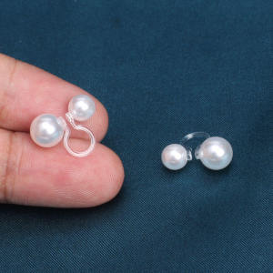 Elegant Pearl Simplicity Clip-On Earrings for Girls No Piercing Required Student Fashion Jewelry Ear Decor Resin ABS Material