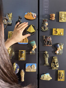Pyramid 3D Magnetic Fridge Magnet Travel Souvenir Queen Cleopatra Sphinx Decoration Home Decor Wooden Resin Craft