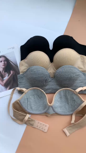 Áo lót cup ngang mặc 2 kiểu có dây và không dây Áo ngực mút mỏng chất Cotton 4 chiều A1001