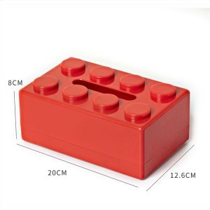 Creative Colored Building Block Tissue Box Home Desktop Napkin Paper Box Wall Mounted Non Perforated Tissue Box Home Decoration