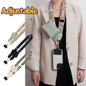 2 in 1 Multifunction Crossbody Cellphone Lanyard Straps Adjustable Hanging Cord with Zipper Pouch Bag Portable Wallet Lanyard