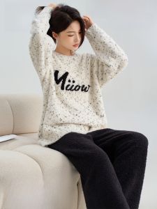 MiiOW | Thickened Half-Fleece Sleepwear Womens Style Autumn Winter New Home Clothes Set Outdoor Wearable Warm Cat Person MiiOW