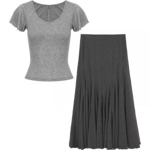 Summer Short Style Korean Women T-Shirt Grey