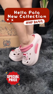 Hello Polo รองเท้าแตะ แบบรัดส้น รองเท้าหัวโต แฟชั่นผู้หญิง น้ำหนักเบา วัสดุ EVA กันลื่น รุ่น HP8059