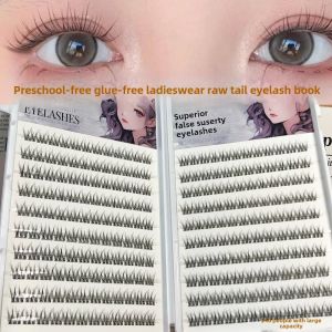 No-Clip Fish-Tail Thickened Curling Fake Eyelashes Self-Adhesive Advanced Cartoon Simulation Lazy Segment New Model