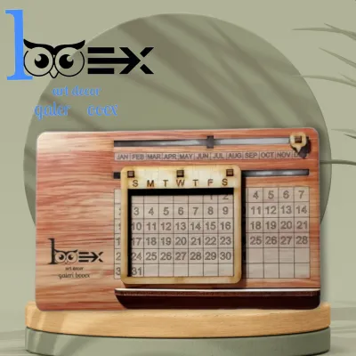 kalender Sepanjang masa Bahan Kayu Polywood Full Vernish booEX galery