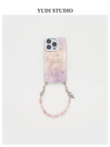 Ốp Lưng Điện Thoại Hình Bướm Nhỏ Màu Xanh Tím Chuyển Màu Tự Nhiên Có Dây Đeo Chéo Phù Hợp Với Apple Và Huawei P70 Vỏ Bảo Vệ