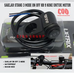 NINE SWITCH HB-9 SAKLAR STANG ON OFF LAMPU MOTOR 3 FUNGSI ON OFF WATERFROP Garansi Penjual 1 Bulan - Lazada