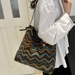 Large Capacity Canvas Tote Bag for Women Commuter Crossbody Bag Versatile Daily Single Shoulder Bag Student Class Tote Bag