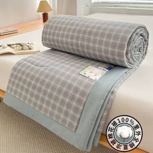 BEIPIN | Check Design Cotton Summer Blanket