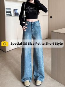 Sparkling Rhinestone Winter Warm High Waist Straight Leg Pants
