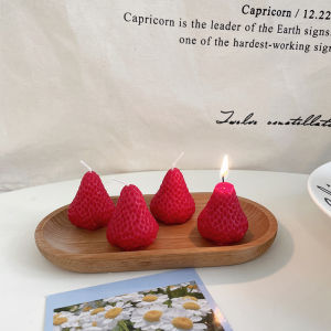 Strawberry Flavor Aromatherapy Soy Candle Cute Bedroom Decorative Accessories Birthday Gift Ins Style Festive Casual Use