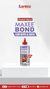 Maxee Bond Lem Batu & Bata Instan Siap Pakai Botol 0.5 Kg