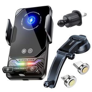 15W Universal Car Phone Wireless Charger Holder Auto-sensing Mount for Samsung S26 S25 S24 Iphone 17 16 15 14 13 12 11 Pro Max