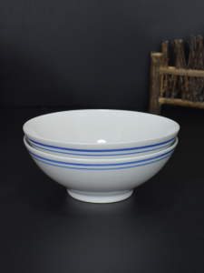 Jingdezhen Retro Blue Rim Bowl Porcelain Rice Soup Bowl Small Soup Bowl Family Dinner Bowl Umbrella Bowl Pork Belly Bowl Commercial Use