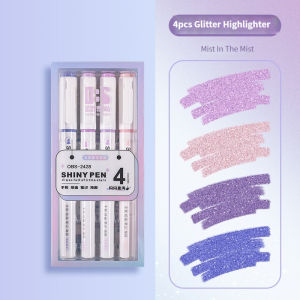4 Colors Aesthetic Star Glitter Highlighters Shiny Scrapbook Doodle Pen Notebook Highlight Markers Pencil Kawaii Kids Stationery