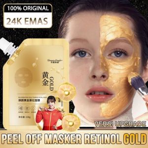 Masker Retinol Gold Masker Wajah Peel Off Mask - Masker Telur Anti Aging Collagen Dan Flek Hitam 100g