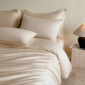 1.5m Bed Linen Set Pure Cotton Long Staple Cotton Double Stitch Three Piece Set Modern Simple Style Comfortable Skin Friendly