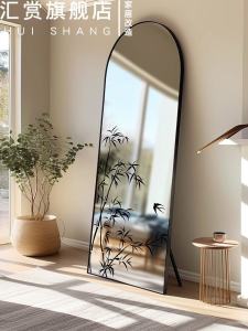 New Chinese Retro Style Mirror Decorative Painting DIY Static Sticker Window with Paper-Cut Works Stickers Waterproof Stickers Glue-Free Bamboo