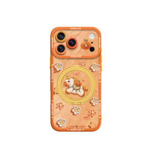Asina | Magnetic Bracket Liquid Silicone Phone Case for iPhone