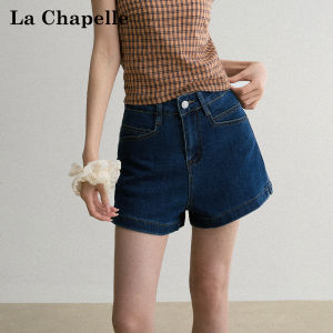 La Chapelle | Retro High Waist Thin A-Line Shorts for Petite Jeans