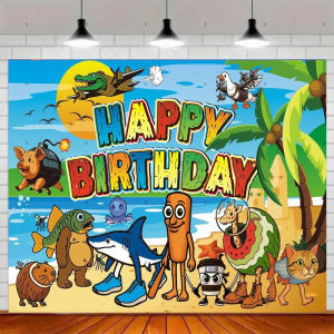 Tung Tung Tung Sahur Tralalo Italian Brainrot Print Kids Birthday Party Background Decoration Photography Decor Backdrop Banner