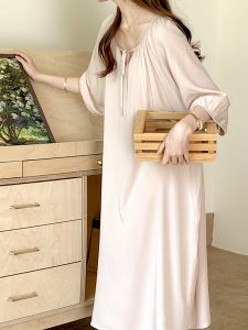2024 New Arrival Nightdress Womens Summer Thin Poplin Pajamas Sweet National Style New Chinese Zen Style Cotton Silk Sleeping Dress