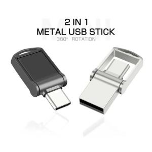 jaster | JASTER Mini Metal Type-C 2 IN 1 Memory Stick 128GB 64GB 32GB 16GB 8GB 4GB USB Flash drive for mobile phones computers cameras