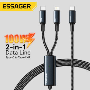 Essager 100W Cáp USB C Để Loại C Để Chiếu Sáng Pd Nhanh Chóng Sạc Dữ Liệu 2 Trong 1 Nhanh Chóng dây sạc Cho Máy Tính Bảng máy tính xách tay MacBook Iphone16 15 Samsung Huawei Xiaomi Điện Thoại