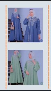 Dehadi FS CLARA DRESS Crinkle Airflow Premium Gamis Kringkel Kombinasi Bordir Gamis Terbaru