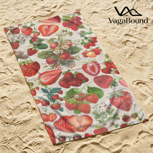 Khăn Tắm Biển Cao Cấp Họa Tiết Dâu Tây Cổ Điển Chất Liệu Cotton Chải Kỹ Mềm Mại Nhanh Khô Thấm Hút Tốt Chất Liệu Polyester In Họa Tiết.