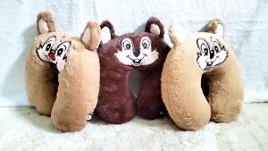 DREAMTOYS96  Bantal Leher Chip n Dale Koko Kiki Bulu Headrest Travel