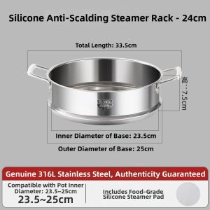 316L Stainless Steel Food Grade Universal Steaming Basket