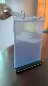 1 PC Transparent PVC Desktop Menu Display Rack Page Flipping Design Easy To Install Bar Coffee Shop Price Tag Board
