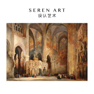 SEREN ART 1000 Peace Gothic Architecture Art Puzzle of Liège Cathedral in Frame Advanced Toy Educational Game for Teens