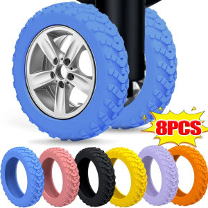 4/8Pcs Luggage Wheel Covers Reduce Noise Suitcase Wheel Protectors Wear-resistant Elastic Silicone Wheel Protector Covers