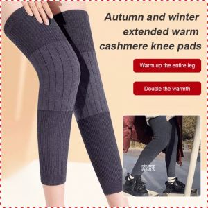 Extra-Long Warm Cashmere Knee Brace Elastic Compression Non-Slip Fitness Knee Pads Warm Old Cold Legs Men And Women