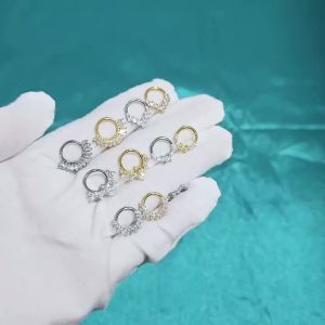 1pc G23 Titan Mắt Kính Đa Mặt Cắt Hình Marquise Tròn Trắng CZ Trang Sức Khuyên Mũi Sụn Tai Helix Tragus 16G 8mm