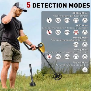 New Protable TC-220 metal detector with 5 modes - smart screen+long-lasting battery life jewelry/all metal/precise positioning
