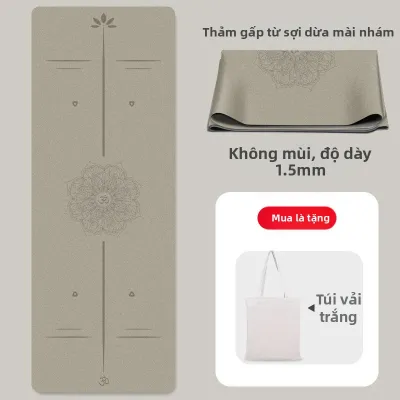 Thảm Yoga Cân Đối Gấp Được Không Trượt Siêu Mỏng từ Sợi Dừa Không Mùi